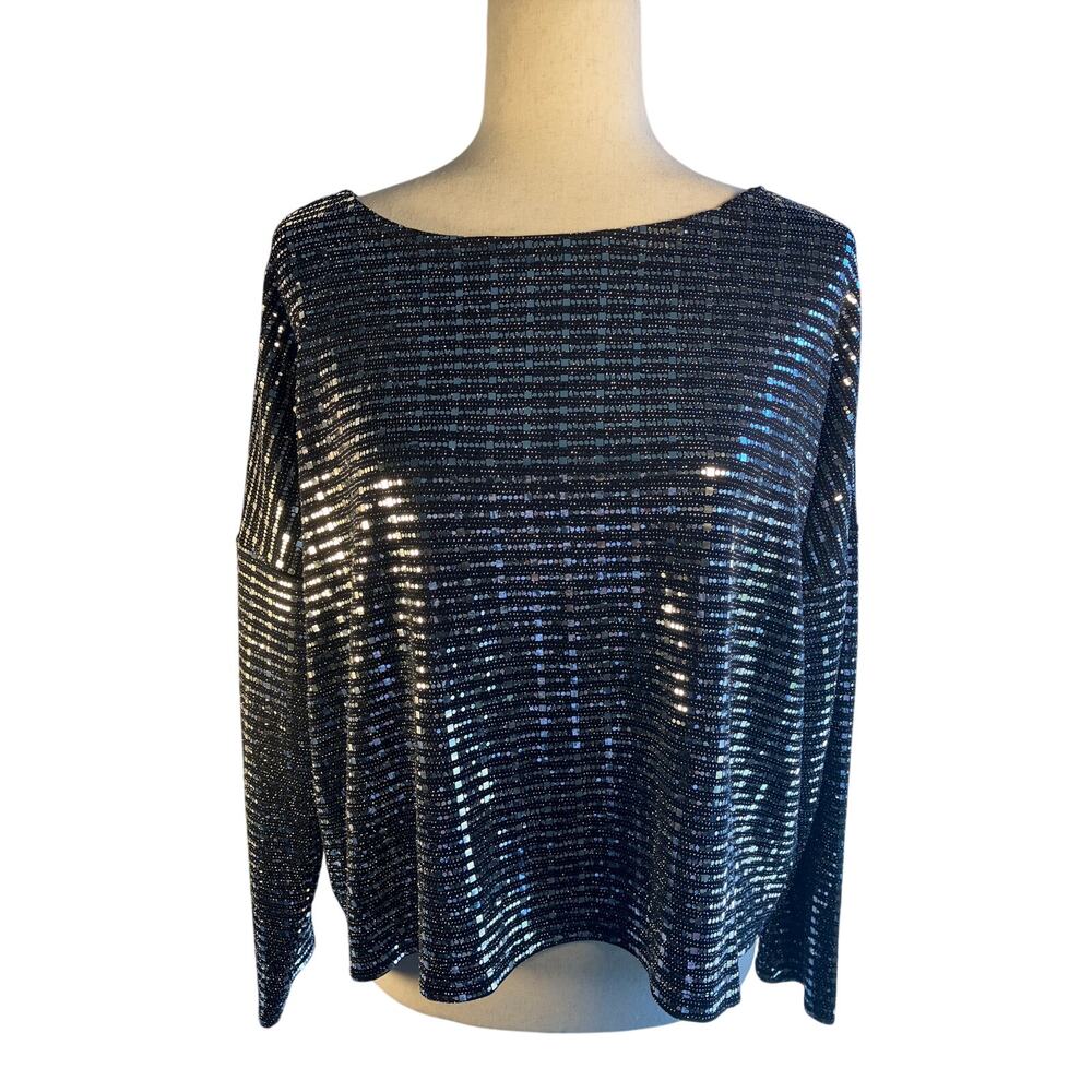 ISLE Metallic mirrored Dress Shirt 3/4 length sleeve